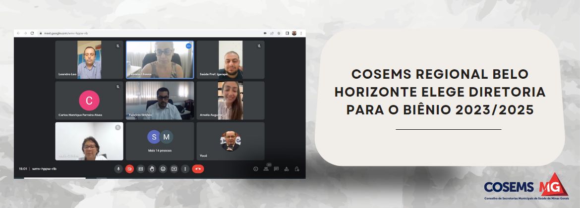 COSEMS Regional Belo Horizonte elege Diretoria para o biênio 2023/2025