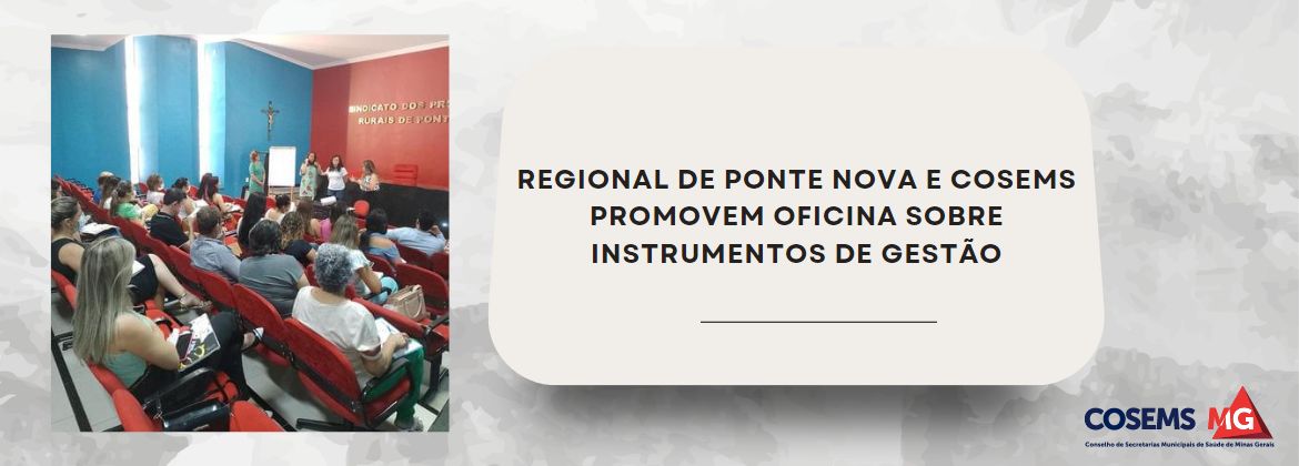 Cosems e Regional de Ponte Nova promovem oficina sobre instrumentos de gestão