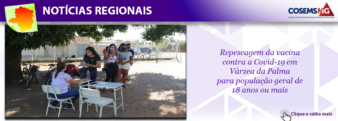 Repescagem da vacina contra a Covid-19 em Várzea da Palmapara população geral de 18 anos ou mais