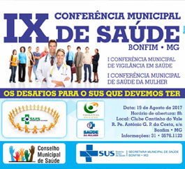 Bonfim convida para a IX Conferência Municipal de Saúde