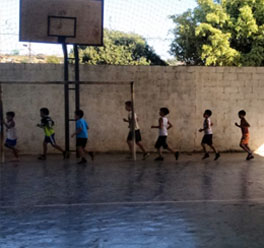 Treinamento de Futsal para Crianças entre 7 e 9 anos de idade realizado pela Academia de Saúde Similar/NASF de Doresópolis